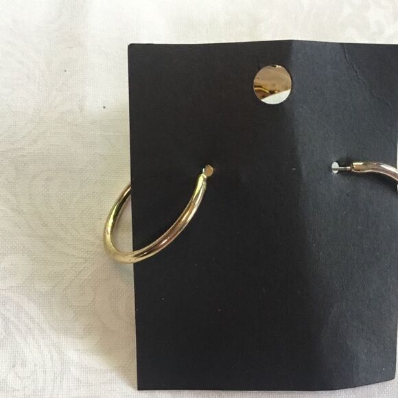 Goldtone Hoop Pierced Earrings - Picture 3 of 5